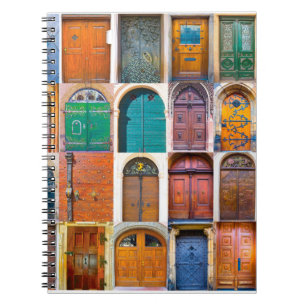 Collage of mediaeval front doors at Prague, Czech Notebook