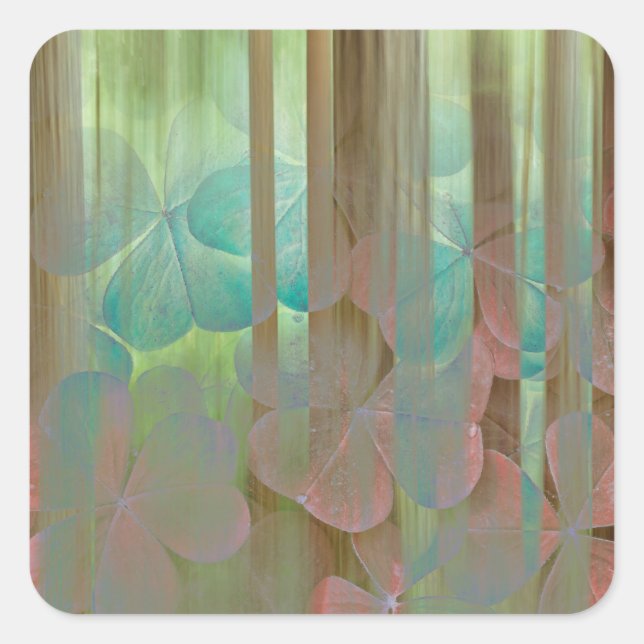 Collage of Oxalis and Trees | Seabeck, WA Square Sticker (Front)