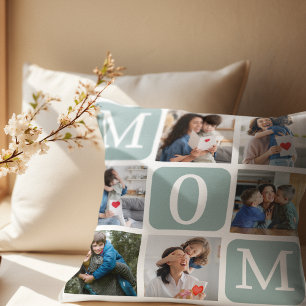 Collage of photos of children, Gift for Mom Cushion