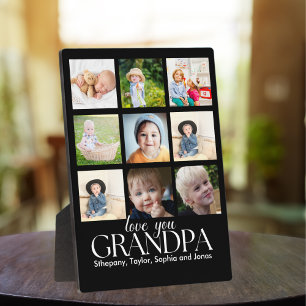Collage of photos of grandchildren for grandfather plaque