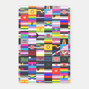 Collage of Pride Flags Post-it Notes