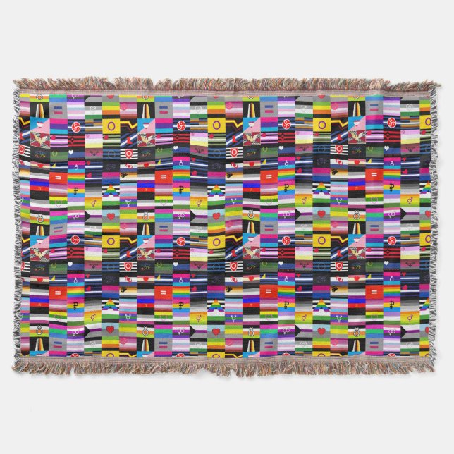 Collage of Pride Flags Throw Blanket (Front)