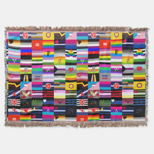 Collage of Pride Flags Throw Blanket