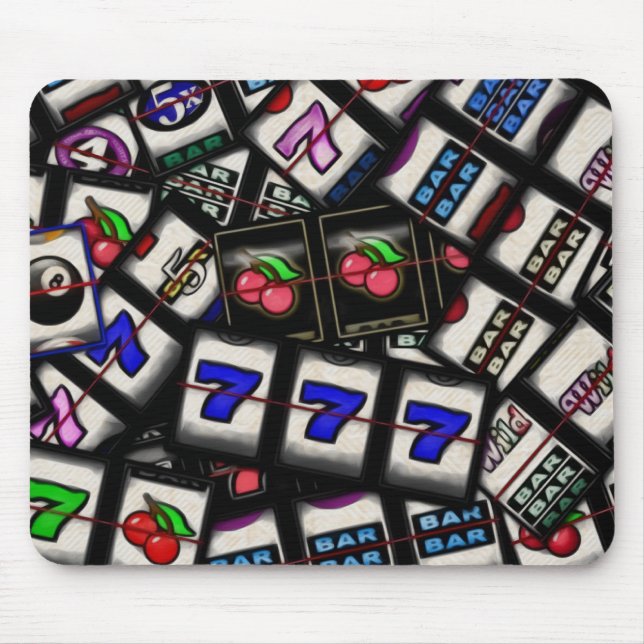 Collage of Slot Machine Reels Mouse Pad (Front)