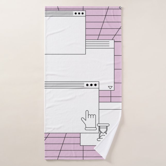 Collage of user interface elements. Cyberpunk and  Bath Towel (Bath Towel)