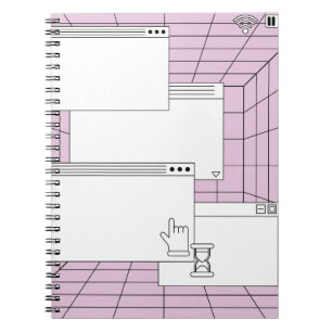 Collage of user interface elements. Cyberpunk and  Notebook