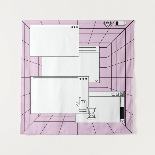 Collage of user interface elements. Cyberpunk and  Tapestry (Front)