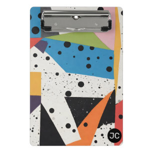Collage Paper Black Dots Mini Clipboard