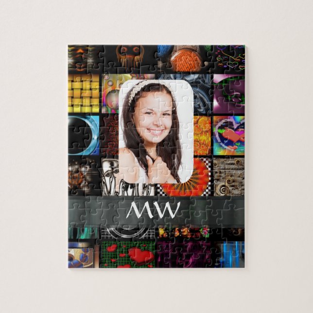 Collage pattern photo template jigsaw puzzle (Vertical)