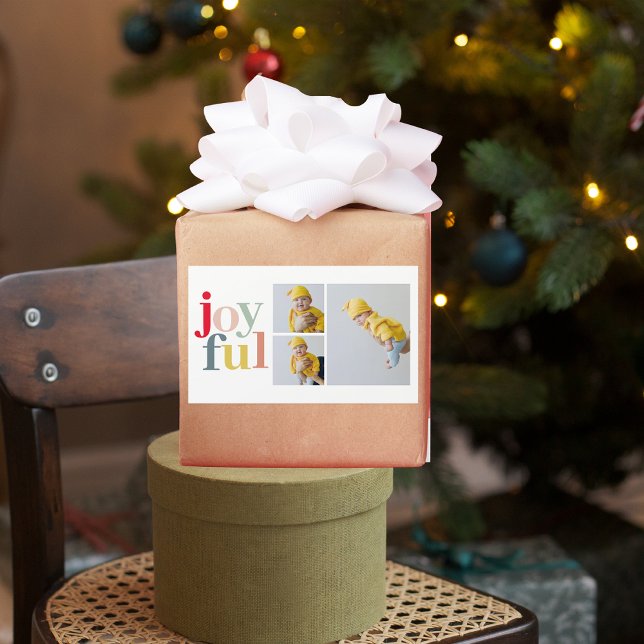 Collage Photo And Colourful Joyful | Holiday Gift Rectangular Sticker (Creator Uploaded)