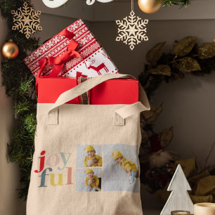 Collage Photo And Colourful Joyful Holiday Gift Tote Bag