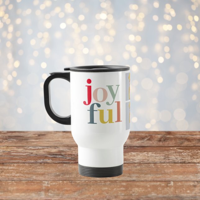 Collage Photo And Colourful Joyful | Holiday Gift Travel Mug (Creator Uploaded)
