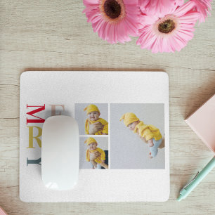 Collage Photo And Colourful Merry   Happy Holiday Mouse Pad