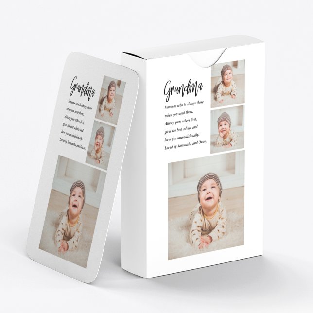 Collage Photo & Best Grandma Ever Best Beauty Gift Playing Cards (Creator Uploaded)