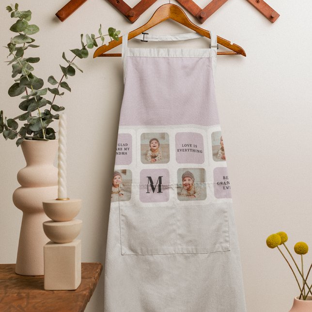 Collage Photo & Best Grandma Ever Best Purple Gift Apron (Creator Uploaded)