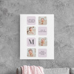 Collage Photo & Best Grandma Ever Best Purple Gift Canvas Print<br><div class="desc">This collage photo is a perfect Mother's Day gift for any mum who loves to cherish memories. The collage features a beautiful arrangement of purple-themed photos that capture your precious moments with your mum. The modern design of the collage gives it a sophisticated and elegant look that would complement any...</div>
