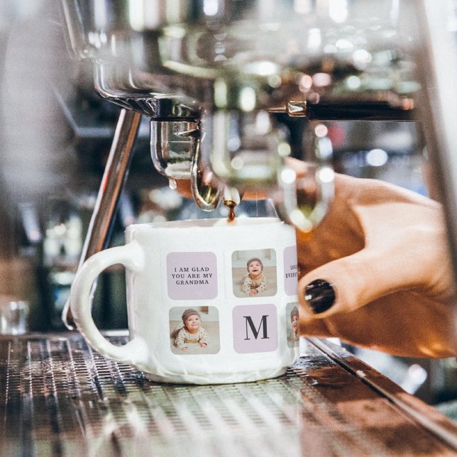 Collage Photo & Best Grandma Ever Best Purple Gift Espresso Cup (Creator Uploaded)