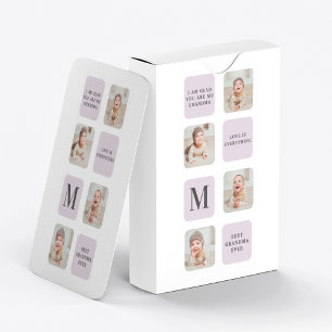 Collage Photo & Best Grandma Ever Best Purple Gift Playing Cards