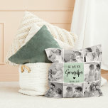 Collage Photo Best Grandpa Ever Pastel Mint Gift Cushion<br><div class="desc">This beautiful collage photo is the perfect way to express your love for your grandpa. Featuring the heartfelt message "We love you grandpa" in elegant lettering against a soothing pastel mint background, this piece captures the warmth and affection you feel for your grandpa. The collage design allows you to include...</div>