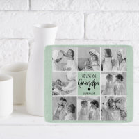 Collage Photo Best Grandpa Ever Pastel Mint Gift
