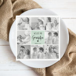 Collage Photo Best Grandpa Ever Pastel Mint Gift Napkin<br><div class="desc">This beautiful collage photo is the perfect way to express your love for your grandpa. Featuring the heartfelt message "We love you grandpa" in elegant lettering against a soothing pastel mint background, this piece captures the warmth and affection you feel for your grandpa. The collage design allows you to include...</div>