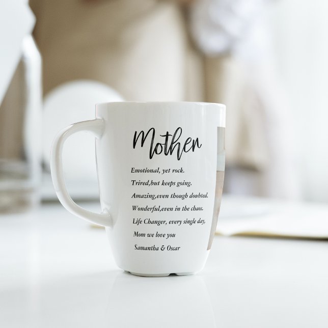 Collage Photo & Best Mother Quote Lovely Gift Latte Mug (Creator Uploaded)