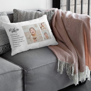 Collage Photo & Best Mother Quote Lovely Gift Lumbar Cushion