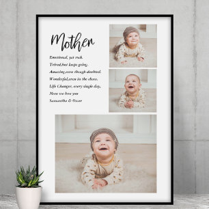 Collage Photo & Best Mother Quote Lovely Gift Poster