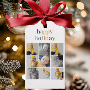 Collage Photo   Colourful Happy Holiday Gift Tags