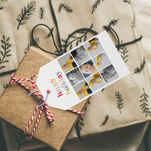 Collage Photo   Colourful Happy Holiday Gift Tags