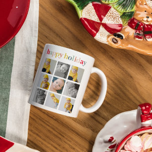 Collage Photo   Colourful Happy Holiday Mug