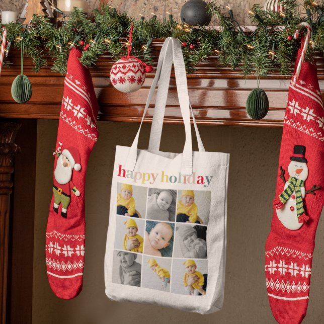 Collage Photo | Colourful Happy Holiday Tote Bag (Creator Uploaded)