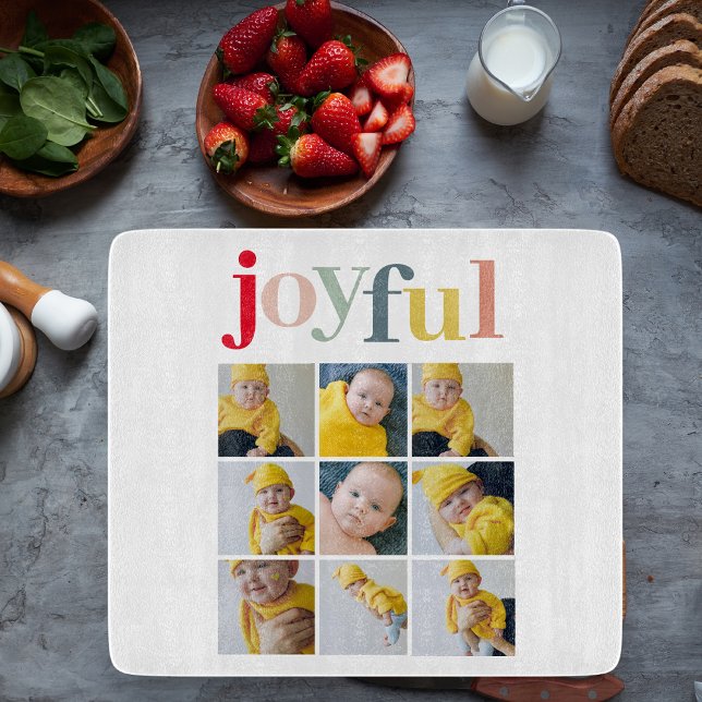 Collage Photo | Colourful Joyful Holiday Gift Cutting Board (Creator Uploaded)