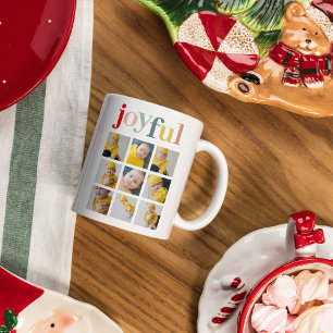 Collage Photo   Colourful Joyful Holiday Gift Mug