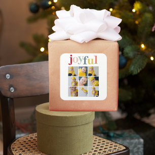 Collage Photo   Colourful Joyful Holiday Gift Square Sticker