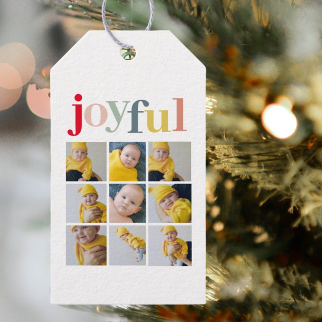 Collage Photo | Colourful Joyful Holiday Gift Tags (Creator Uploaded)