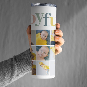 Collage Photo   Colourful Joyful Holiday Gift Thermal Tumbler