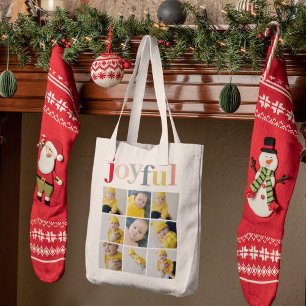 Collage Photo   Colourful Joyful Holiday Gift Tote Bag