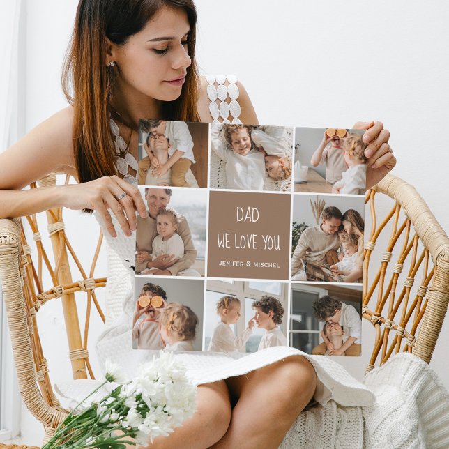 Collage Photo Dad We Love You Happy Fathers Day Canvas Print (Creator Uploaded)