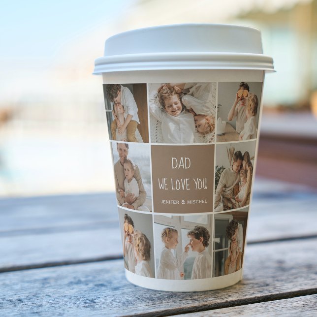 Collage Photo Dad We Love You Happy Fathers Day Paper Cups (Creator Uploaded)