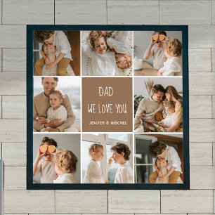 Collage Photo Dad We Love You Happy Fathers Day Poster