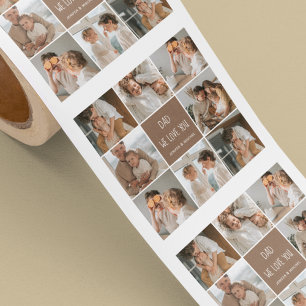Collage Photo Dad We Love You Happy Fathers Day Square Sticker