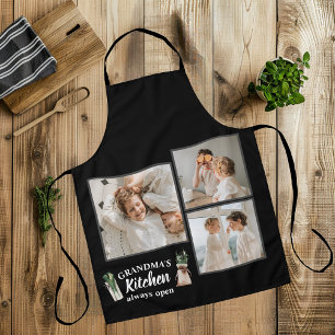 Collage Photo & Grandma Kitchen Is Always Open Apron