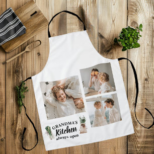Collage Photo & Grandma Kitchen Is Always Open Apron