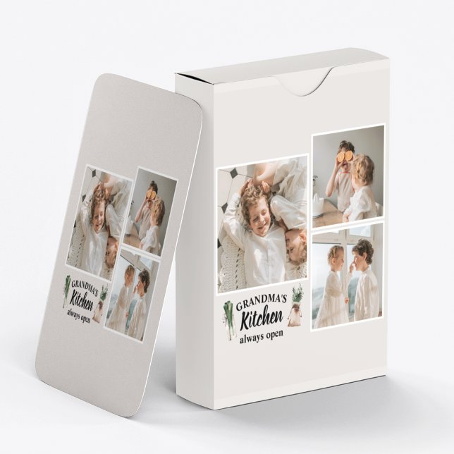 Collage Photo & Grandma Kitchen Is Always Open Playing Cards (Creator Uploaded)