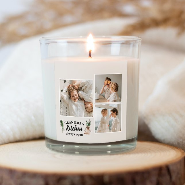 Collage Photo & Grandma Kitchen Is Always Open Square Sticker (Creator Uploaded)