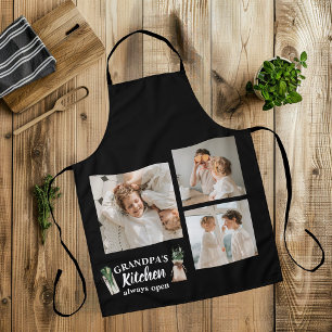 Collage Photo & Grandpa Kitchen Is Always Open Apron