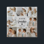 Collage Photo Grey We Love You Grandma Best Gift 15 Cm Square Badge<br><div class="desc">Collage Photo Grey We Love You Grandma Best Gift</div>