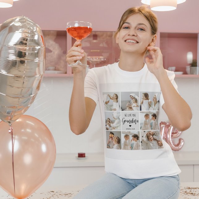 Collage Photo Grey We Love You Grandma Best Gift  T-Shirt (Creator Uploaded)