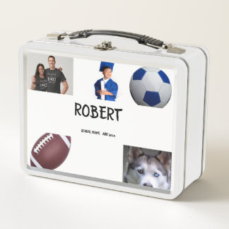 COLLAGE photo Lunchbox BLACK BLUE To Customise
